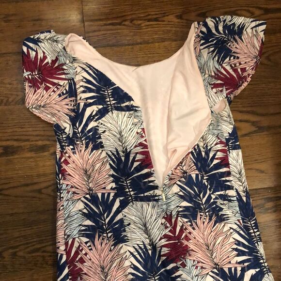 KARL LAGERFELD Paris Women’s MultiColor Flutter Sleeve Dress w. Ruffle Hem Sz 12 - Picture 12 of 13